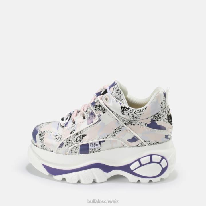 Buffalo klassischer Sneaker Low aus Leder 846Z777 Pink Lila|Turnschuhe