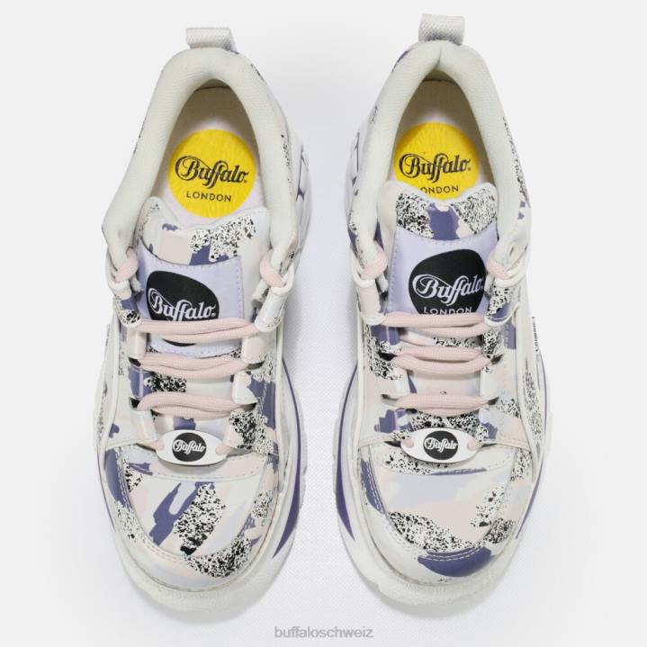 Buffalo klassischer Sneaker Low aus Leder 846Z777 Pink Lila|Turnschuhe
