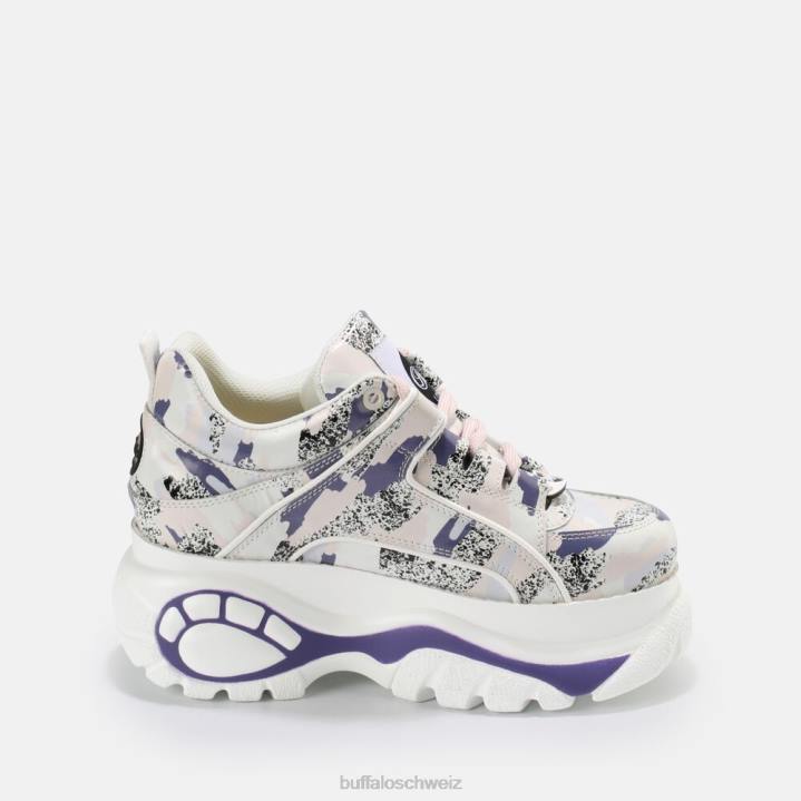 Buffalo klassischer Sneaker Low aus Leder 846Z777 Pink Lila|Turnschuhe