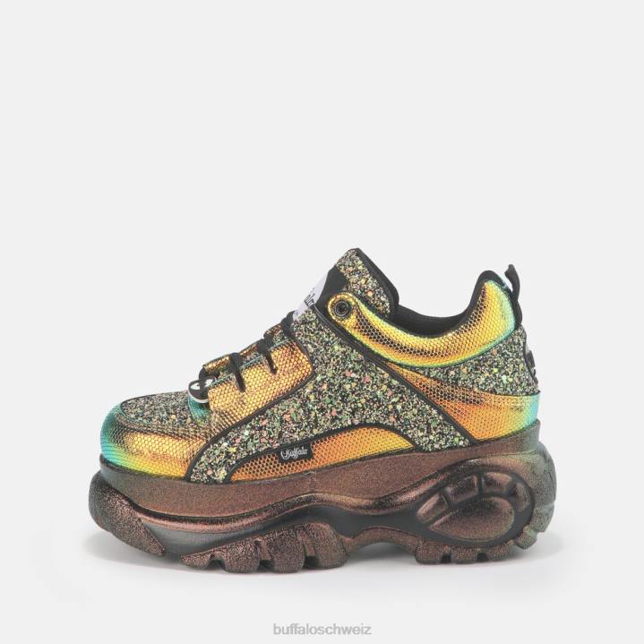 Buffalo klassischer Sneaker Low aus Leder 846Z888 Gold|Turnschuhe