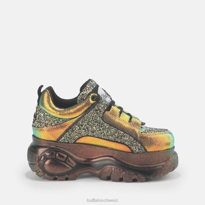 Buffalo klassischer Sneaker Low aus Leder 846Z888 Gold|Turnschuhe