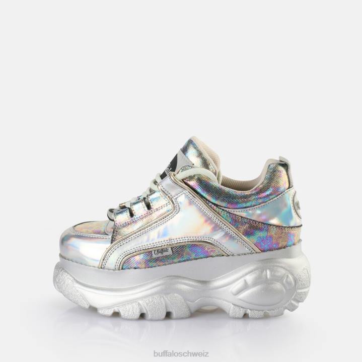 Buffalo klassischer Sneaker Low vegan 846Z389 Meerjungfrau Silber|Turnschuhe