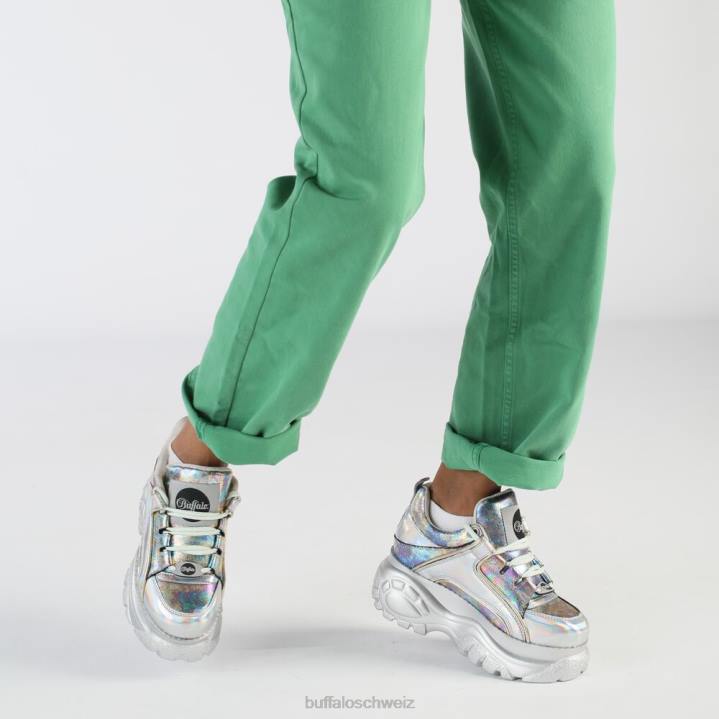 Buffalo klassischer Sneaker Low vegan 846Z389 Meerjungfrau Silber|Turnschuhe