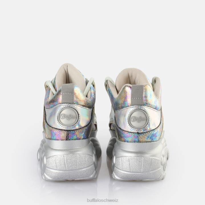 Buffalo klassischer Sneaker Low vegan 846Z389 Meerjungfrau Silber|Turnschuhe