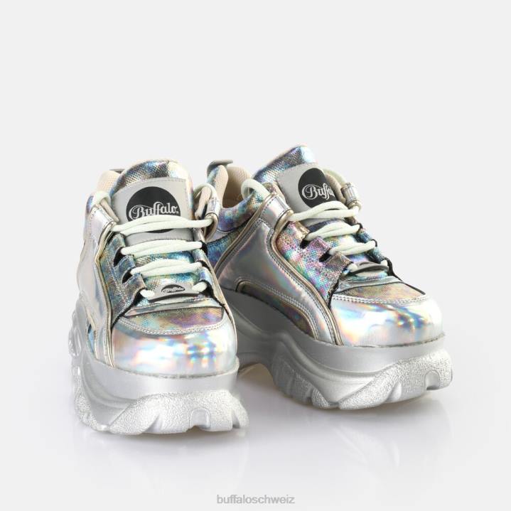 Buffalo klassischer Sneaker Low vegan 846Z389 Meerjungfrau Silber|Turnschuhe
