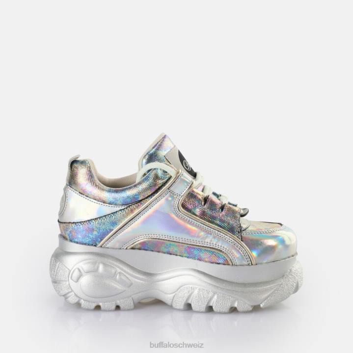 Buffalo klassischer Sneaker Low vegan 846Z389 Meerjungfrau Silber|Turnschuhe