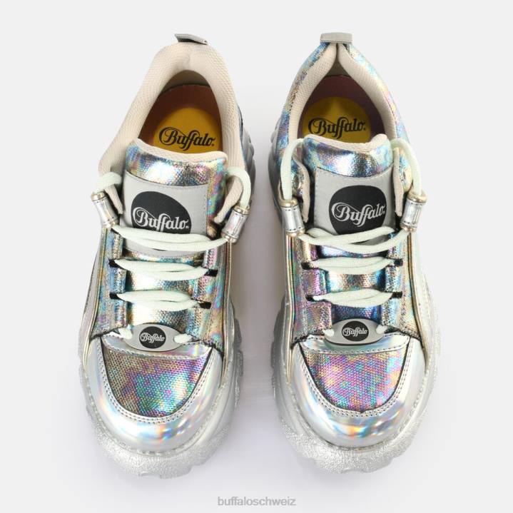 Buffalo klassischer Sneaker Low vegan 846Z389 Meerjungfrau Silber|Turnschuhe