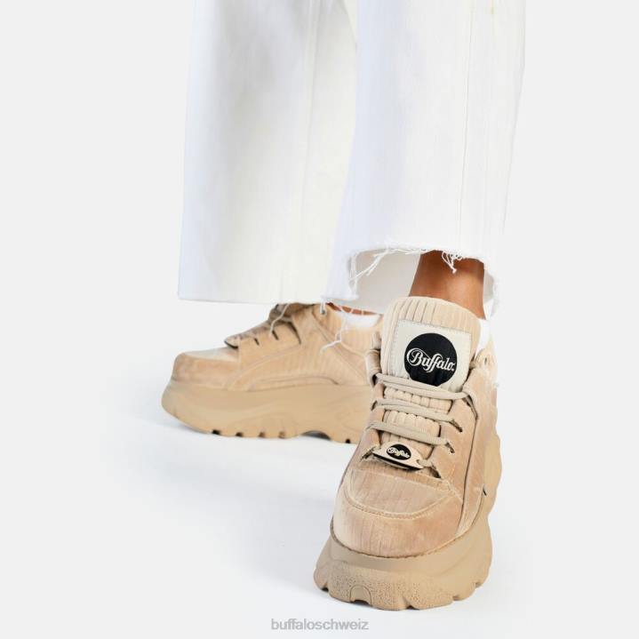 Buffalo klassischer Sneaker Low vegan 846Z816 Beige|Turnschuhe