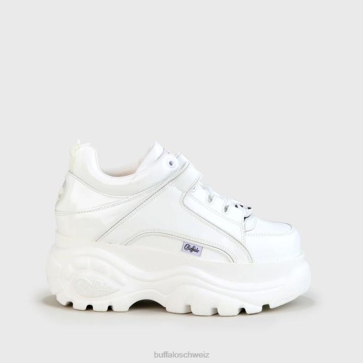 Buffalo klassischer Sneaker aus Lackleder mit niedrigem Schaft 846Z426 Weiss|Turnschuhe