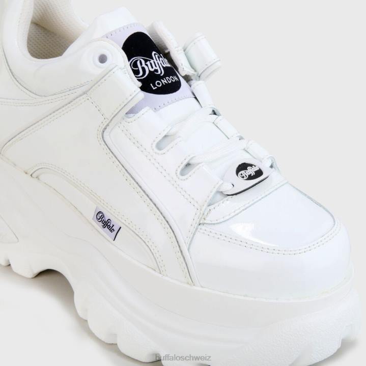 Buffalo klassischer Sneaker aus Lackleder mit niedrigem Schaft 846Z426 Weiss|Turnschuhe