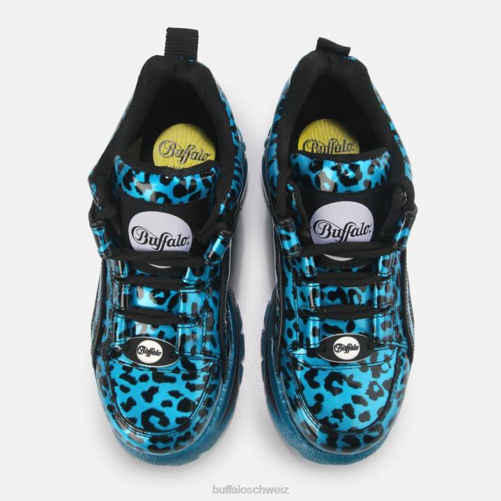 Buffalo klassischer Sneaker aus Lackleder mit niedrigem Schaft 846Z885 Türkis|Turnschuhe