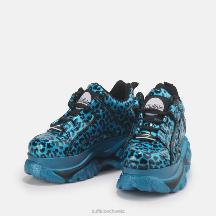 Buffalo klassischer Sneaker aus Lackleder mit niedrigem Schaft 846Z885 Türkis|Turnschuhe