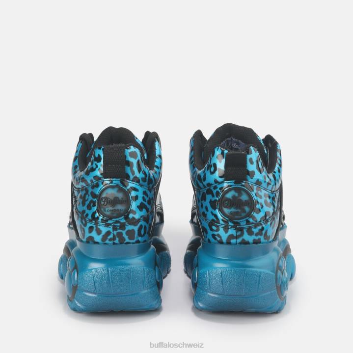 Buffalo klassischer Sneaker aus Lackleder mit niedrigem Schaft 846Z885 Türkis|Turnschuhe