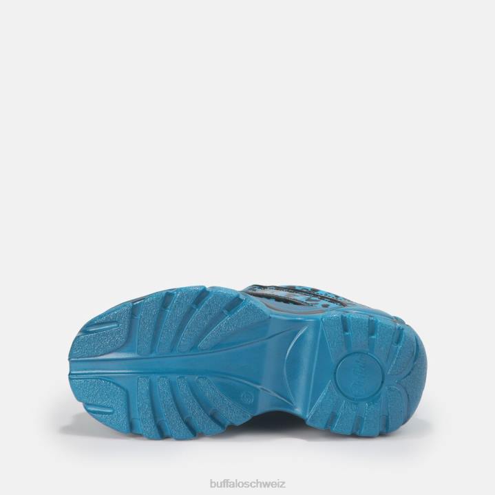 Buffalo klassischer Sneaker aus Lackleder mit niedrigem Schaft 846Z885 Türkis|Turnschuhe