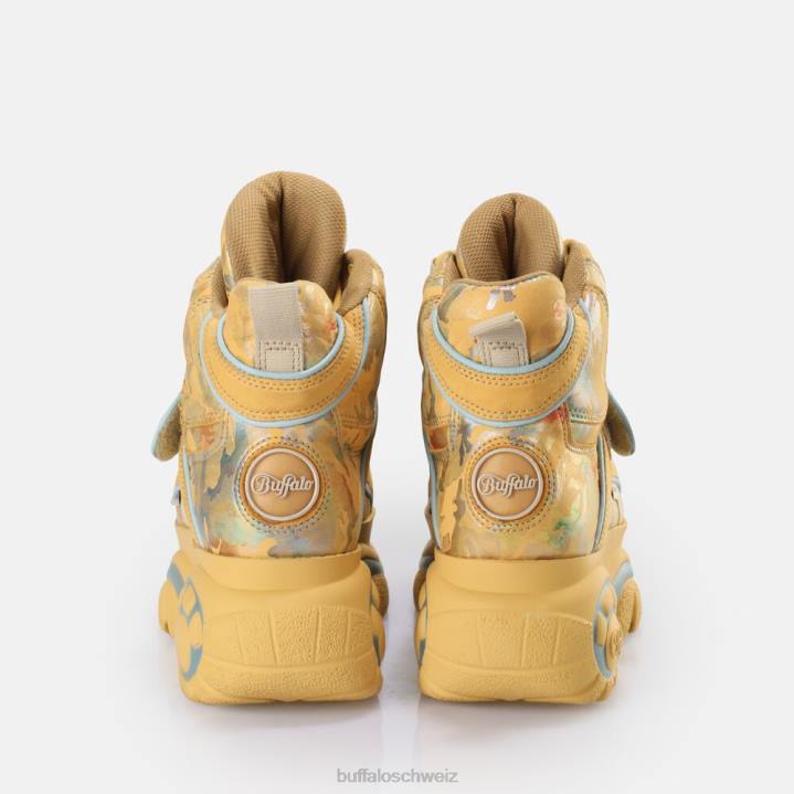 Buffalo klassischer Sneaker hoch 846Z504 Camo-Senf|Turnschuhe