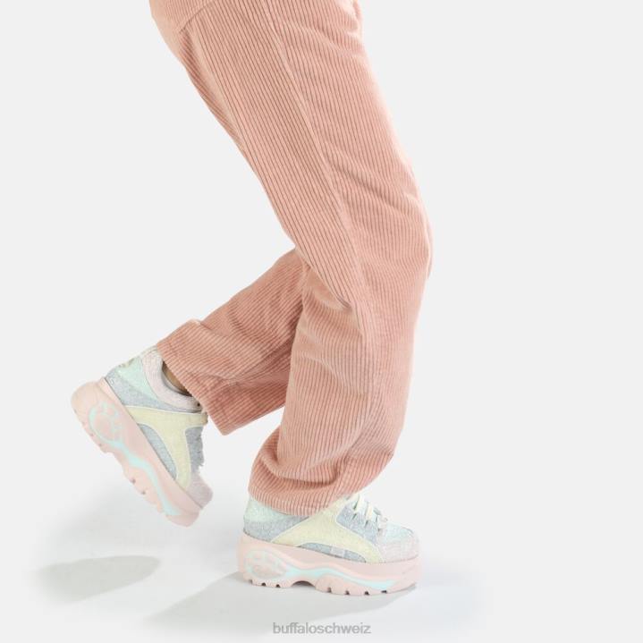 Buffalo klassischer Sneaker mit niedrigem veganem Glitzer 846Z725 Multipastell|Turnschuhe