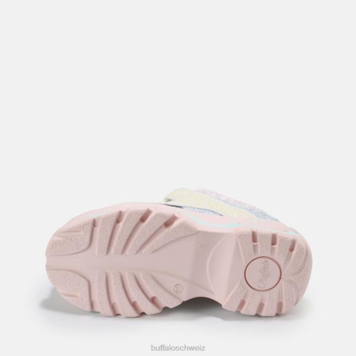 Buffalo klassischer Sneaker mit niedrigem veganem Glitzer 846Z725 Multipastell|Turnschuhe