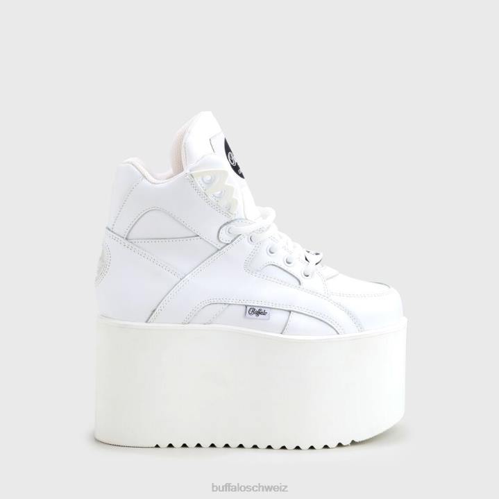 Buffalo steigende Türme hohes Nappaleder 846Z387 Weiss|Turnschuhe