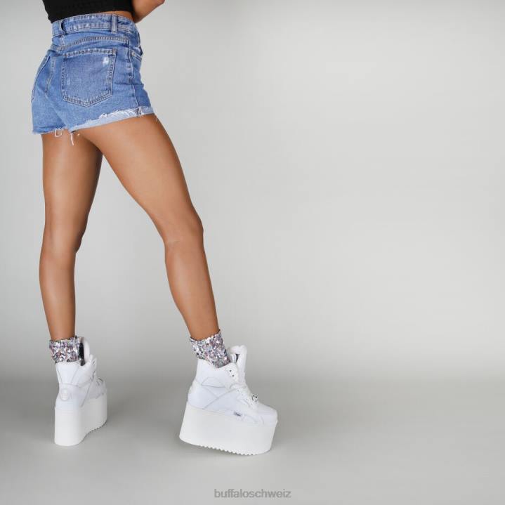 Buffalo steigende Türme hohes Nappaleder 846Z387 Weiss|Turnschuhe
