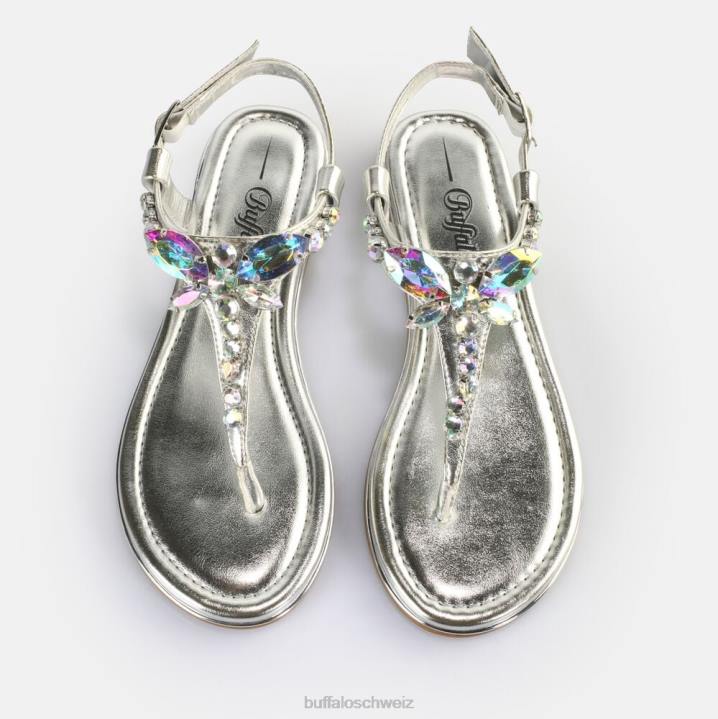 Buffalo Capri-Libellensandalen vegan 846Z195 Silber|Sandalen