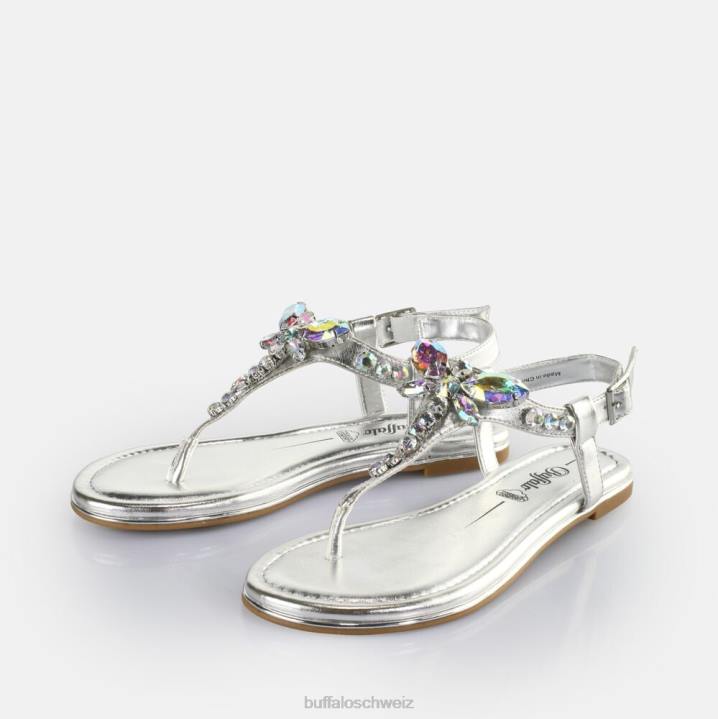Buffalo Capri-Libellensandalen vegan 846Z195 Silber|Sandalen