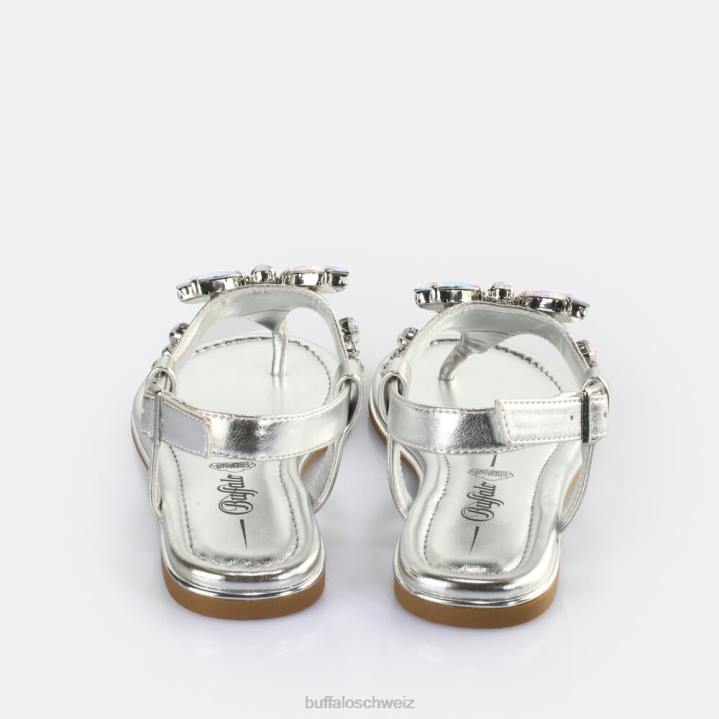 Buffalo Capri-Libellensandalen vegan 846Z195 Silber|Sandalen