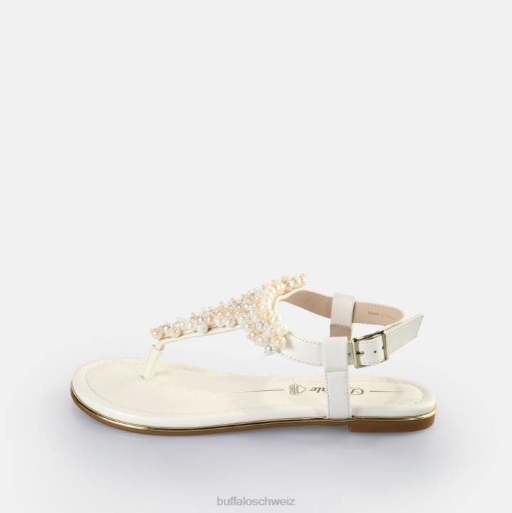 Buffalo Capri-Perlensandalen vegan 846Z407 Creme|Sandalen
