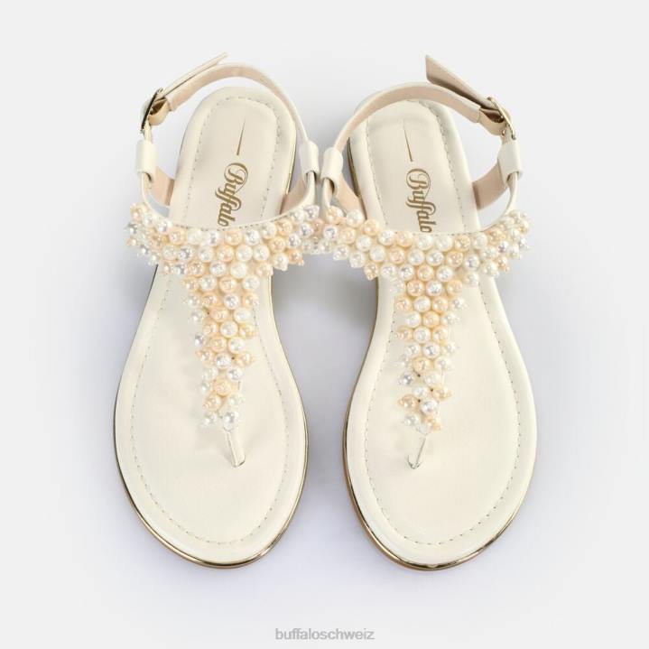 Buffalo Capri-Perlensandalen vegan 846Z407 Creme|Sandalen