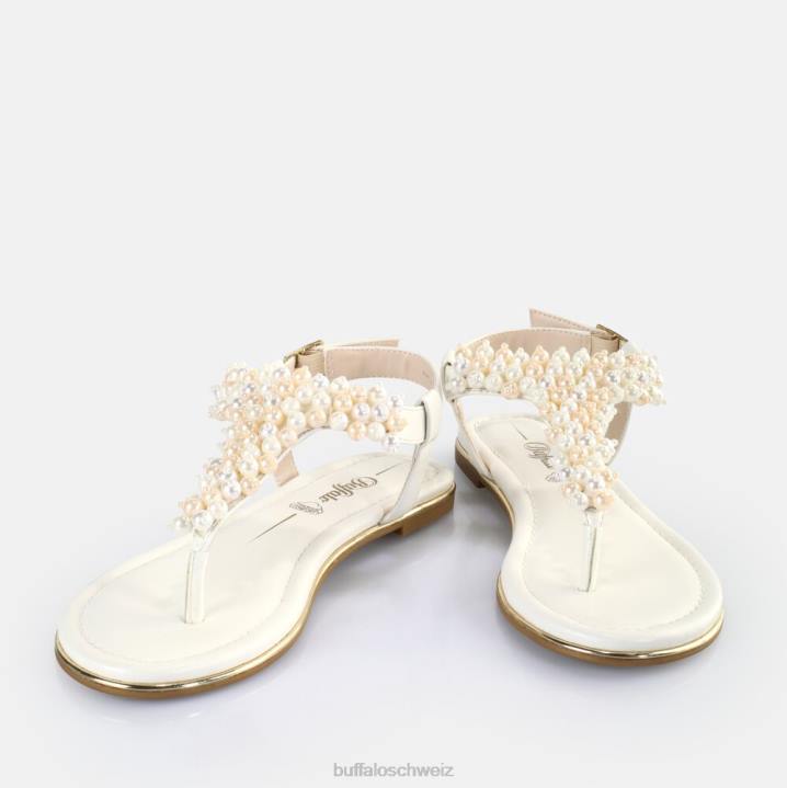 Buffalo Capri-Perlensandalen vegan 846Z407 Creme|Sandalen