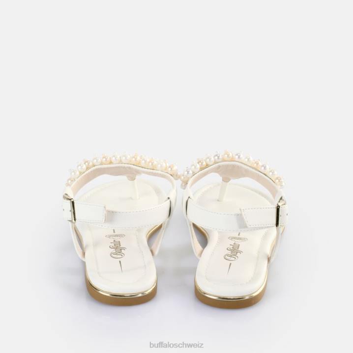 Buffalo Capri-Perlensandalen vegan 846Z407 Creme|Sandalen