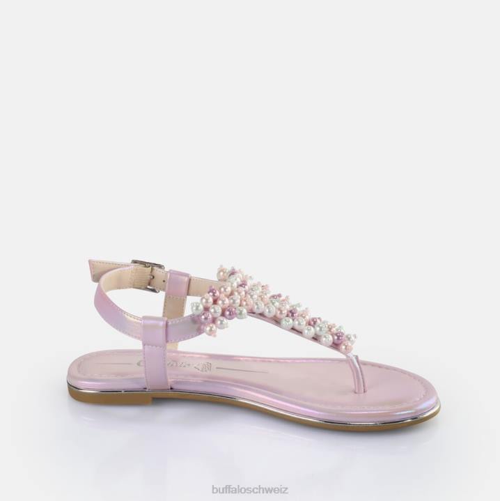 Buffalo Capri-Perlensandalen vegan 846Z408 metallischer Lavendel|Sandalen