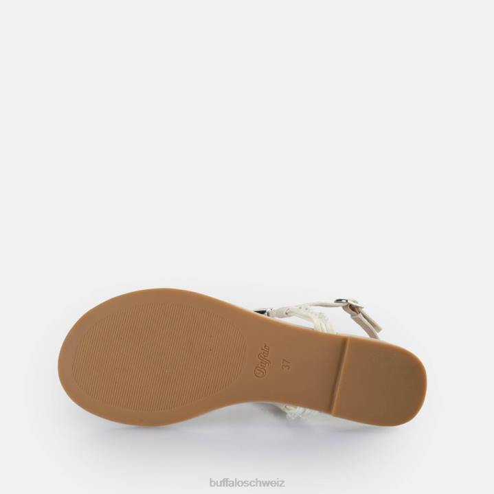 Buffalo Capri-Sandalen mit glitzernden Schmetterlingen, vegan 846Z385 Perlweiss|Sandalen
