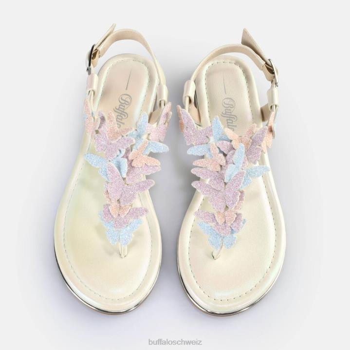 Buffalo Capri-Schmetterlingssandalen vegan 846Z180 Pastell-Multi|Sandalen