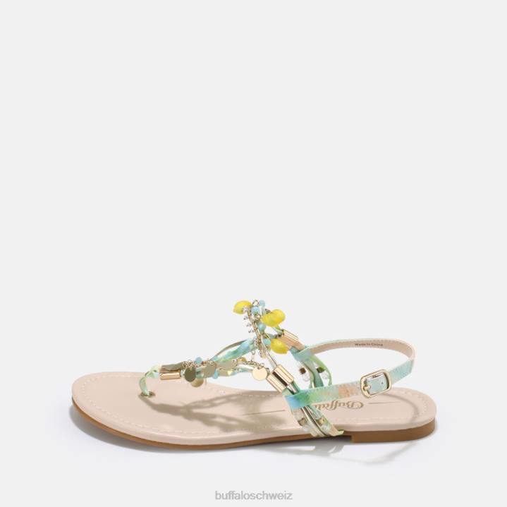 Buffalo Capri Vacay Sandale vegan 846Z177 blau/türkis|Sandalen