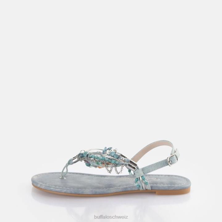 Buffalo Capri Vacay Sandalen vegan 846Z179 Jeans/Aquablau|Sandalen