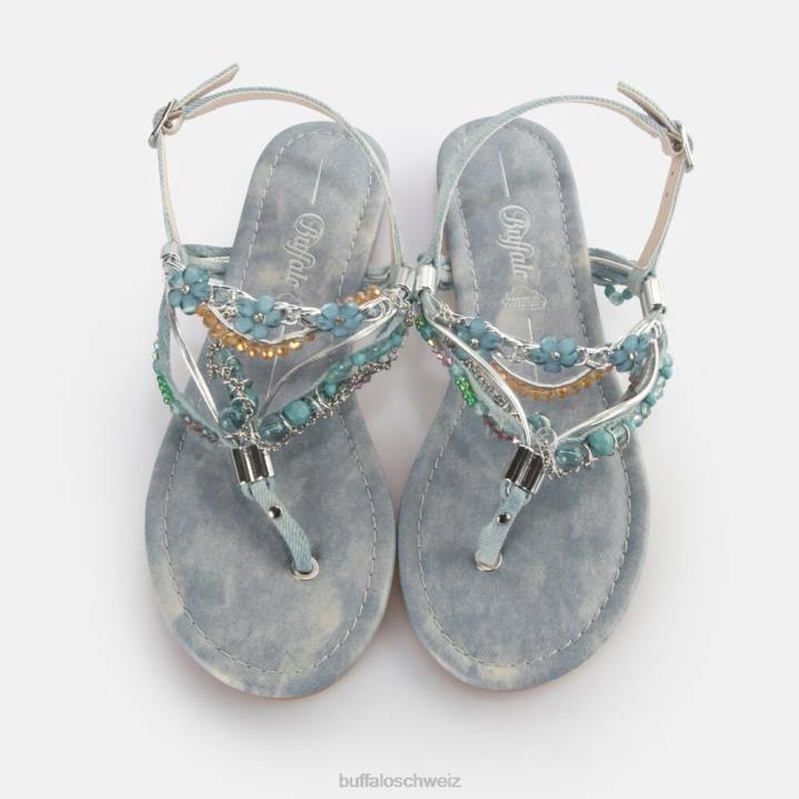 Buffalo Capri Vacay Sandalen vegan 846Z179 Jeans/Aquablau|Sandalen