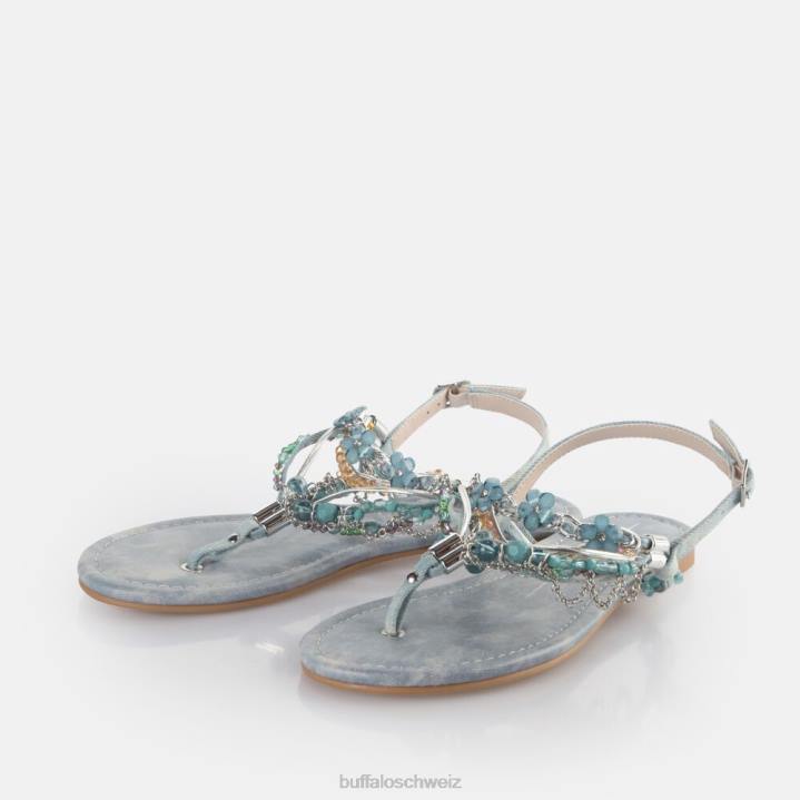 Buffalo Capri Vacay Sandalen vegan 846Z179 Jeans/Aquablau|Sandalen