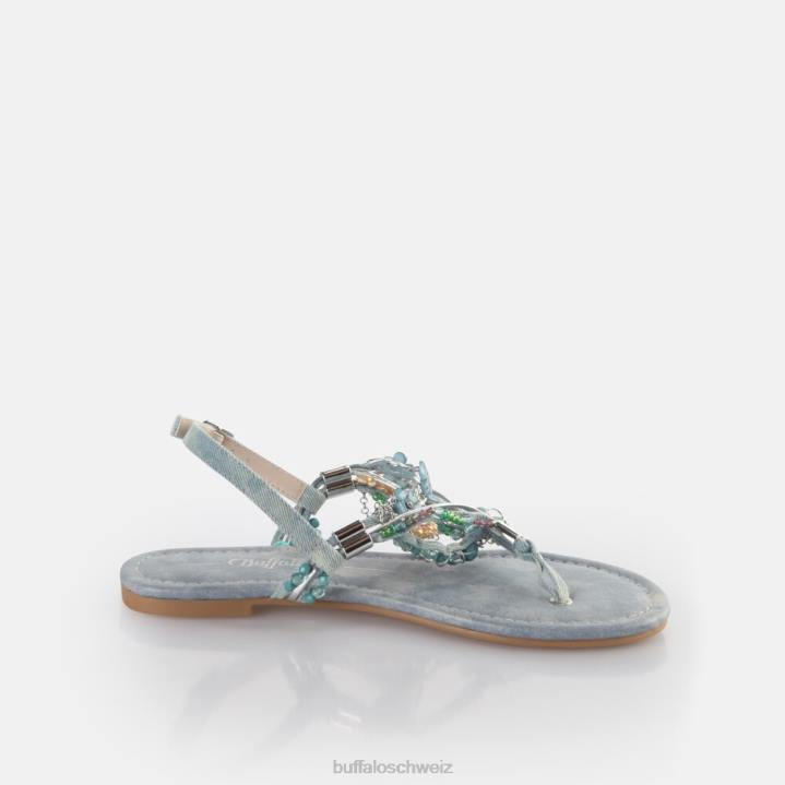 Buffalo Capri Vacay Sandalen vegan 846Z179 Jeans/Aquablau|Sandalen
