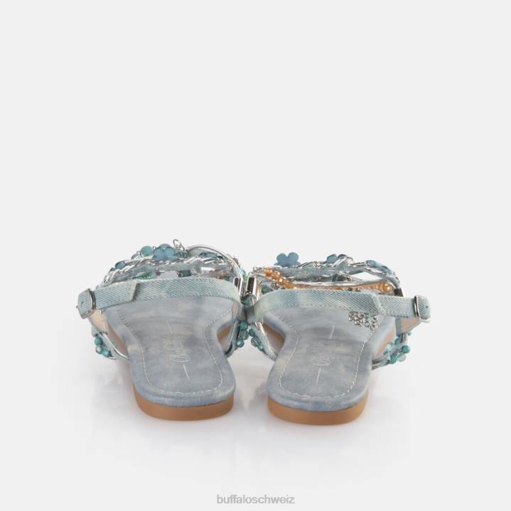 Buffalo Capri Vacay Sandalen vegan 846Z179 Jeans/Aquablau|Sandalen