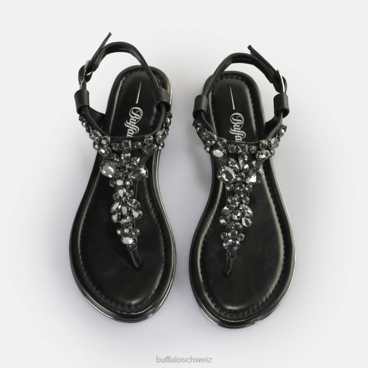 Buffalo Rhonda Sandalen vegan 846Z94 Schwarz|Sandalen