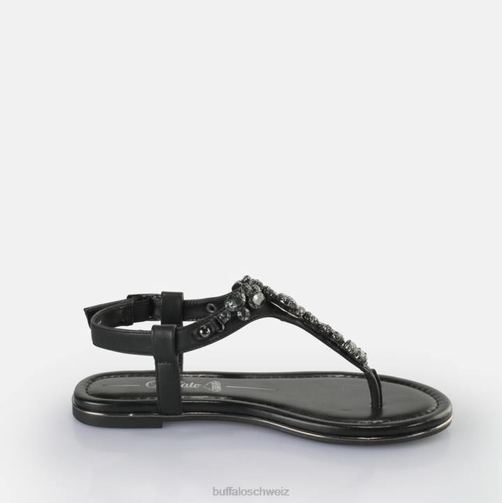 Buffalo Rhonda Sandalen vegan 846Z94 Schwarz|Sandalen