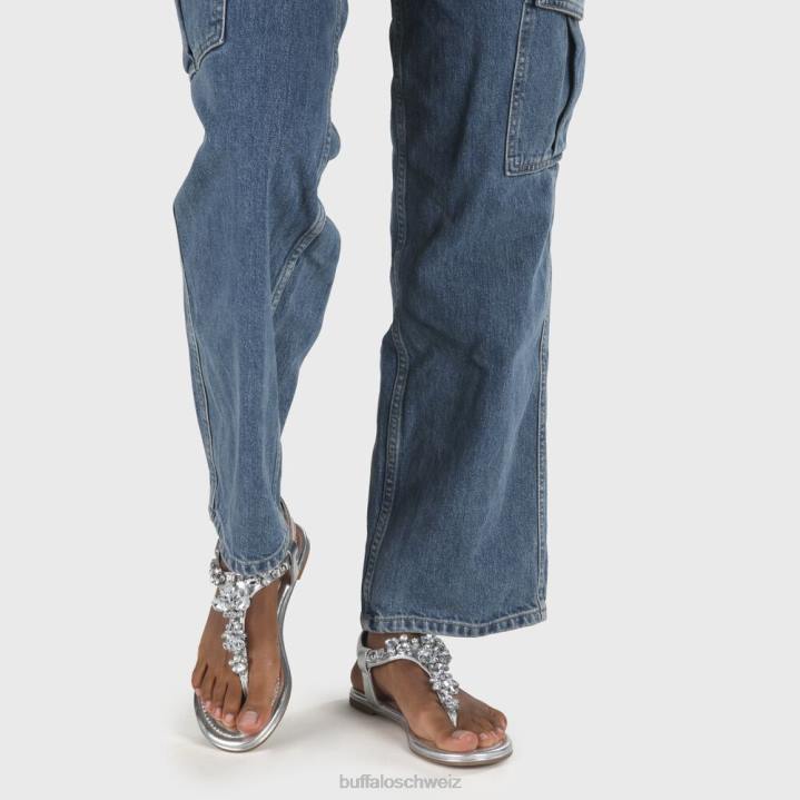 Buffalo Rhonda vegane Sandalen 846Z93 Silber|Sandalen