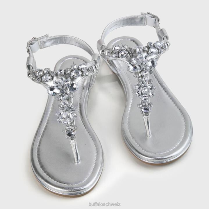 Buffalo Rhonda vegane Sandalen 846Z93 Silber|Sandalen