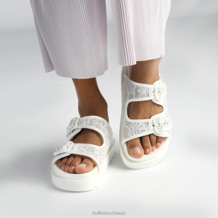 Buffalo Elly Slide Plateau-Slides vegan 846Z832 Weiss|Folien
