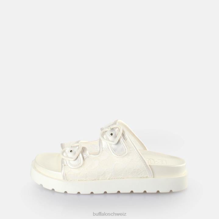 Buffalo Elly Slide Plateau-Slides vegan 846Z832 Weiss|Folien