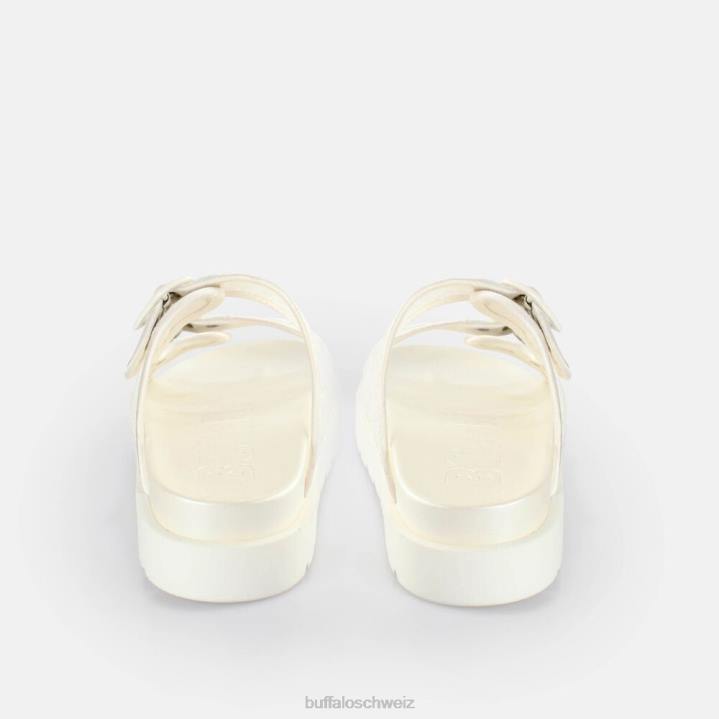 Buffalo Elly Slide Plateau-Slides vegan 846Z832 Weiss|Folien