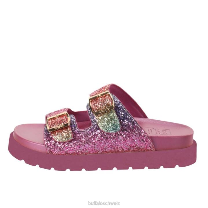 Buffalo Eve Glam Plateau-Slide vegan 846Z81 Sonnenaufgang|Folien