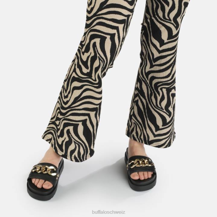 Buffalo Eve Ketten-Plateausandalen vegan 846Z699 Schwarz|Folien