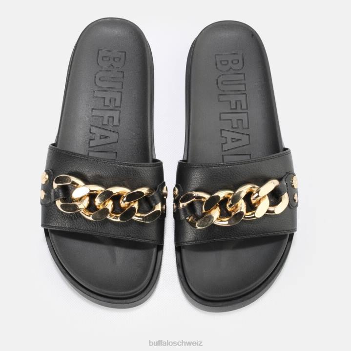 Buffalo Eve Ketten-Plateausandalen vegan 846Z699 Schwarz|Folien