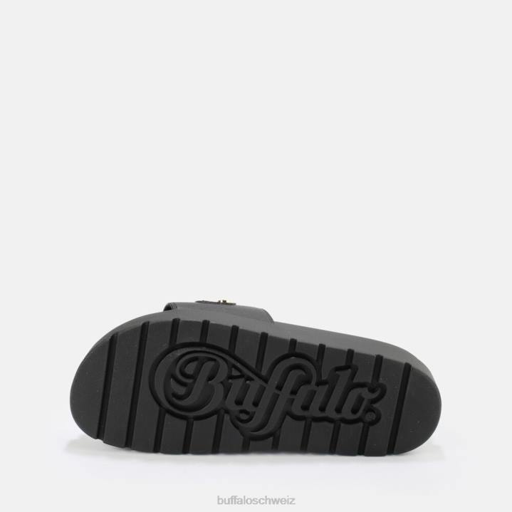 Buffalo Eve Ketten-Plateausandalen vegan 846Z699 Schwarz|Folien